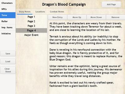 A Digital Character Sheet 3 sheet ready to save